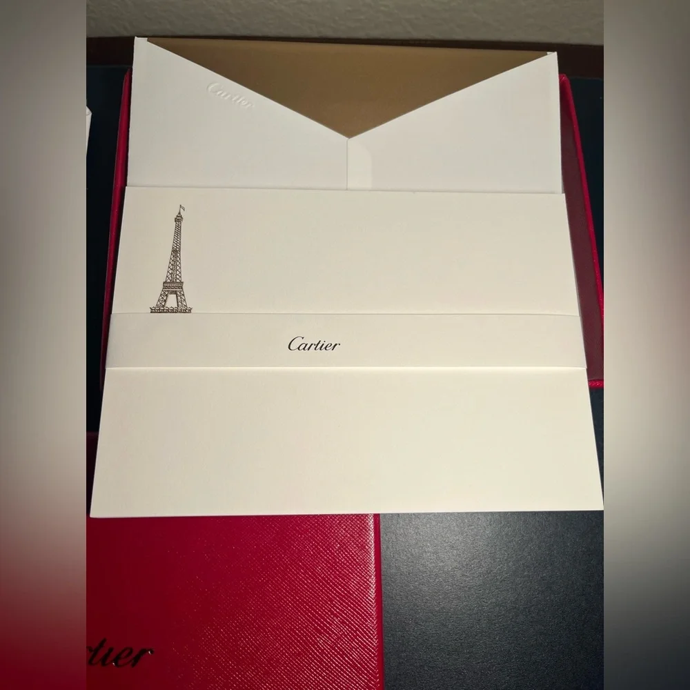 Cartier Red and White Stationery Set with Eiffel Tower Motif Never used 💋💋💋💋 - Picture 4 of 8